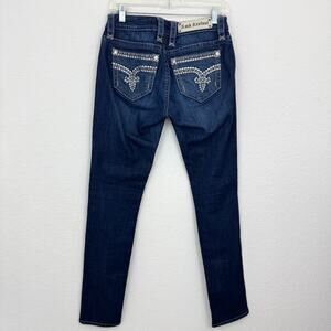 Rock Revival Womens Sherry Bootcut Jeans Sz 26 Bling Low Rise Stretch Denim Blue